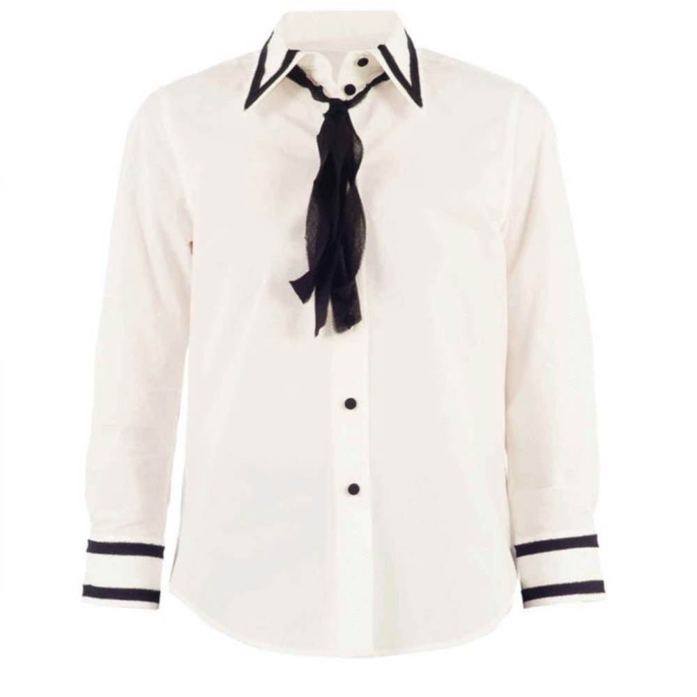 Marc Jacobs Cotton Dress Shirt with Silk Tie Detail